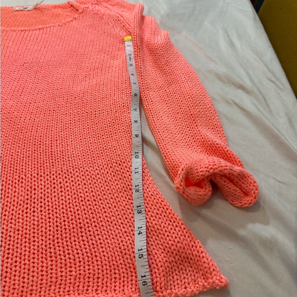 Anthropologie Blu‎ Pepper Chunky Brush Knit Coral Small Sweater Y2K 90s - Picture 6 of 7